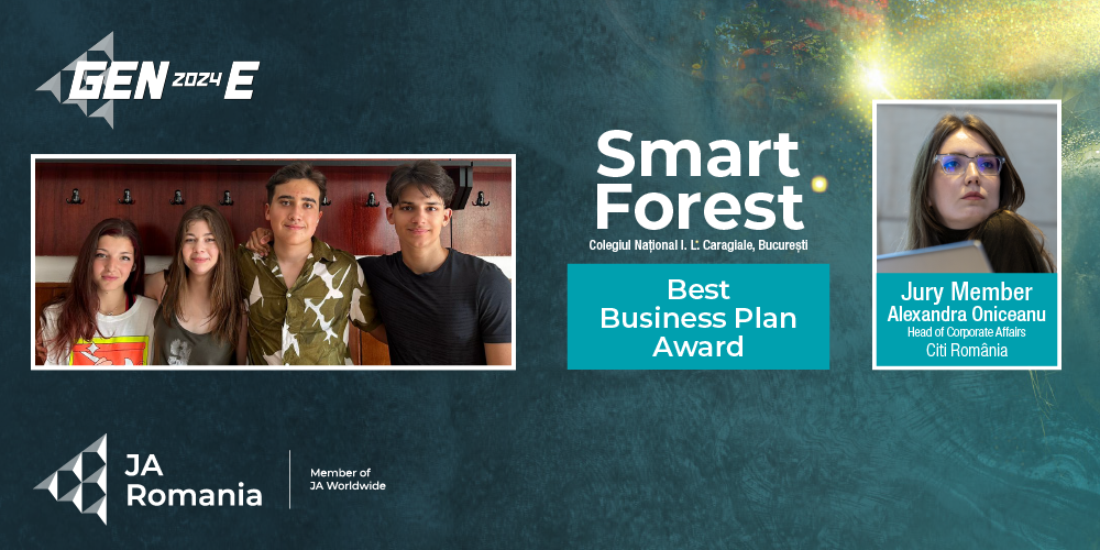 Premiul Best Business Plan, susținut de Citi Foundation, a fost acordat la competiția de antreprenoriat GEN-E echipelor Smart Forest și Ambi Art