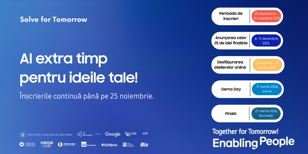Încă puțin timp pentru ideile tale în Solve for Tomorrow!
