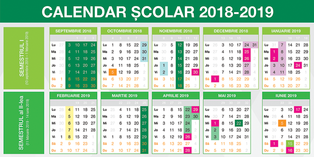 Calendarul anului școlar 2018-2019: structura anului școlar 2018-2019