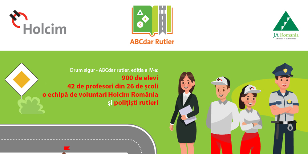 Educație rutieră pentru 900 de elevi prin programul „Drum sigur – ABCdar rutier”, dezvoltat de JA România în parteneriat cu Holcim România