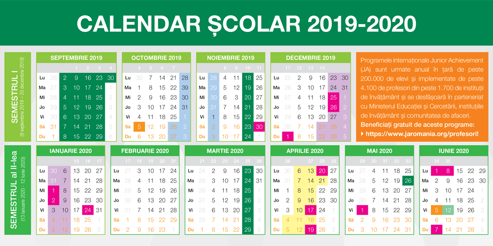 Calendarul anului școlar 2019-2020: structura anului școlar 2019-2020