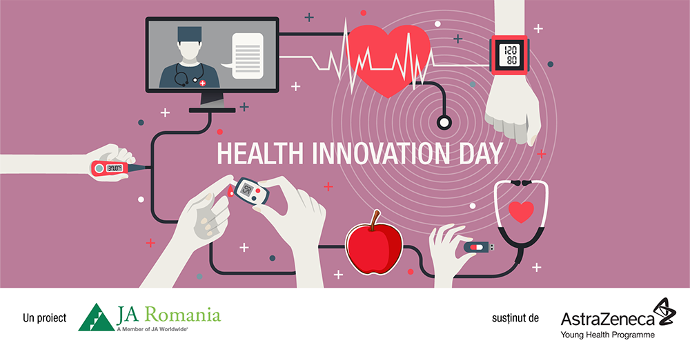 Viziunea liceenilor pentru educarea obiceiurilor de viață sănătoasă și pentru prevenția bolilor, în cadrul „Health Innovation Day”, organizată de JA Romania alături de AstraZeneca