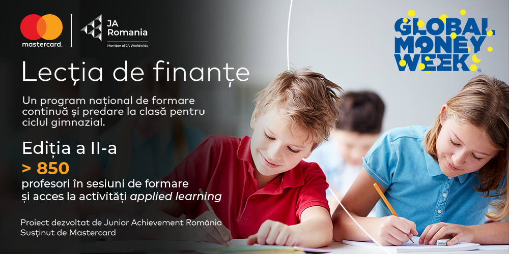 S-a încheiat a doua ediție a proiectului Lecția de finanțe, inițiativa națională dezvoltată pentru învățământul gimnazial, cu sprijinul Mastercard