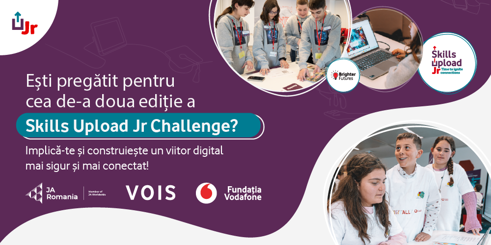 Fundația Vodafone dă startul  Skills Upload Jr Challenge 2025, o competiție internațională pentru elevi despre bunăstarea digitală
